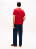Red Logo Embroidery Jersey Crew Neck T-Shirt  Men