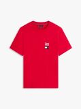 Red Logo Embroidery Jersey Crew Neck T-Shirt  Men