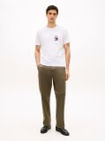 White Logo Embroidery Jersey Crew Neck T-Shirt  Men