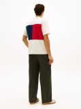 Beige Flag Embroidery Jersey Relaxed T-Shirt  Men