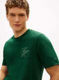 Green Tonal Logo Embroidery Crew Neck T-Shirt  Men
