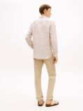 Beige Regular Fit Bengal Stripe Pure Linen Shirt  Men
