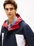 Blue Reversible Colour-Blocked Hooded Jacket  Men