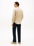 Beige Smart Casual Slim Fit Pure Linen Shirt  Men