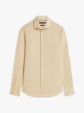 Beige Smart Casual Slim Fit Pure Linen Shirt  Men