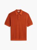 Orange Relaxed Fit Washed Structured Polo Shirt  Men