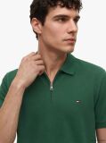 Green Regular Fit Zip Placket Polo Shirt  Men