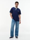 Blue Classic Fit Pique Polo Shirt  Men