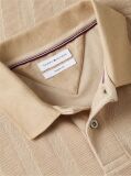 Beige Regular Fit Tonal Stripe Polo Shirt  Men