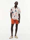 Multi Regular Tropical Print Linen Short Sleeve Shirt  Men