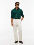 Green Regular Fit Herringbone Flannel Button-Down Shirt  Men