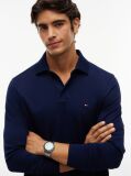 Blue Regular Fit Long Sleeve Polo Shirt  Men