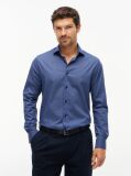 Blue Slim Fit Micro Print Poplin Shirt  Men
