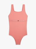 Pink Original Square Neck Scoop Back Swimsuit  Girls