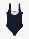 Blue Classic Colour-Blocked Square Neck Swimsuit  Girls