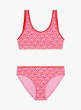 Pink Logo Print Bralette Bikini Set  Girls