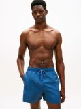 Blue Tonal Logo Mid Length Swim Shorts  Men
