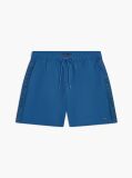 Blue Tonal Logo Mid Length Swim Shorts  Men