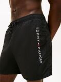 Black Original Logo Mid Length Swim Shorts  Men