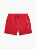 Red Original Logo Mid Length Swim Shorts  Men