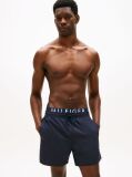 Blue Double Waistband Mid Length Swim Shorts  Men