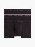 Black 3-Pack Global Stripe Logo Waistband Trunks  Men