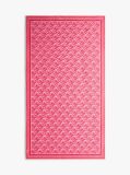 Pink Essential Logo Yarn Dyed Velour Beach Towel  Unisex