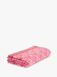 Pink Essential Logo Yarn Dyed Velour Beach Towel  Unisex