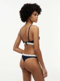 Blue 3-Pack Logo Waistband Thongs  Women