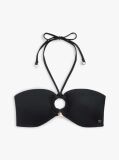 Black Halterneck Ring Bandeau Bikini Top  Women
