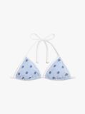 Multi Seersucker Logo Embroidery Triangle Bikini Top  Women