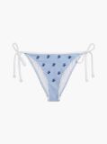 Multi Logo Embroidery Side Tie Bikini Bottoms  Women
