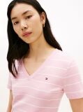 Multi Ribbed V-Neck Slim Fit T-Shirt  Women