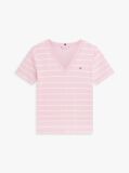 Multi Ribbed V-Neck Slim Fit T-Shirt  Women