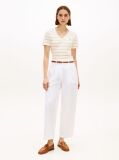 Multi Ribbed V-Neck Slim Fit T-Shirt  Women