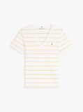 Multi Ribbed V-Neck Slim Fit T-Shirt  Women
