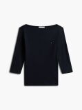 Blue Boat Neck Slim Fit T-Shirt  Women