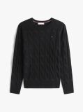 Black Pure Wool Cable Knit Jumper  Women