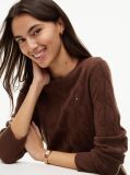 Brown Pure Wool Cable Knit Jumper  Women