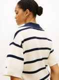 Multi Stripe Short Sleeve Polo Jumper  Women