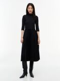 Black Pleated Midi Fit And Flare Dress  Women