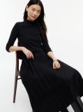 Black Pleated Midi Fit And Flare Dress  Women