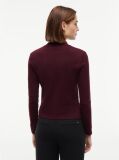 Red Mock Neck Slim Long Sleeve Top  Women