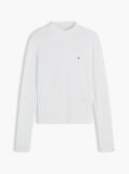 Beige Mock Neck Slim Long Sleeve Top  Women