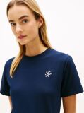 Blue Logo Embroidery Jersey Crew Neck T-Shirt  Women