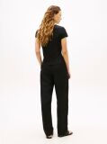 Black Textured Logo Slim Jersey T-Shirt  Women