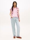 Pink Textured Logo Slim Jersey T-Shirt  Women