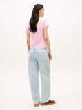 Pink Textured Logo Slim Jersey T-Shirt  Women
