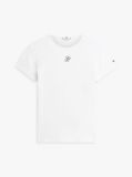 White Textured Logo Slim Jersey T-Shirt  Women