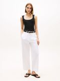 Black Contrast Stitch Ribbed Slim Tank Top  Women